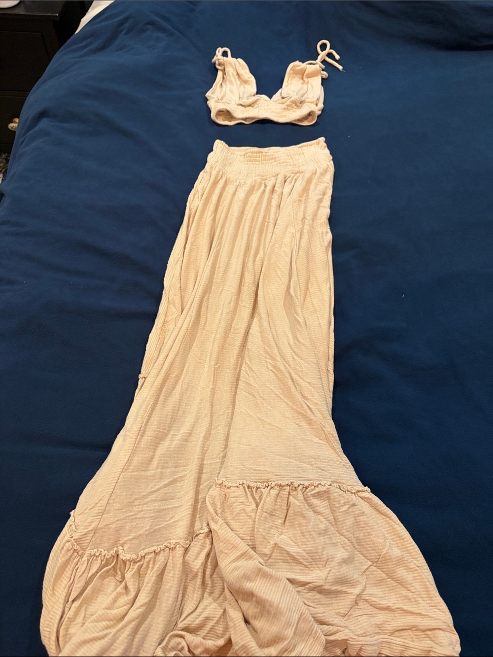 Women's Cream Maxi Skirt - Lightweight Boho Style